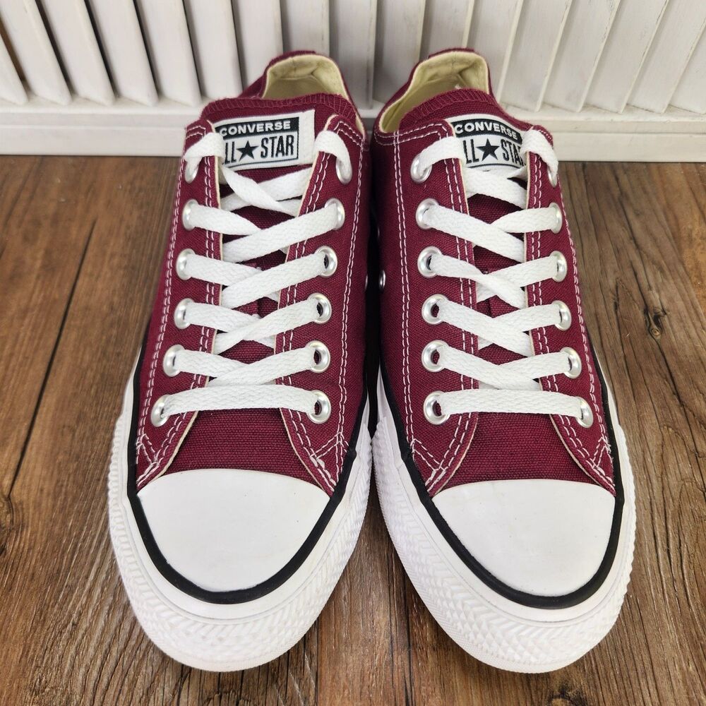 Converse Chuck Taylor All Star OX Sneakers Womens Sz 7 Maroon Canvas Shoes M9691 - Picture 8 of 11